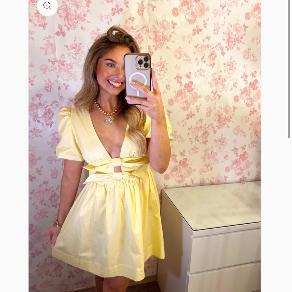 Threaded Collections Boutique Layla Yellow Mini Dress